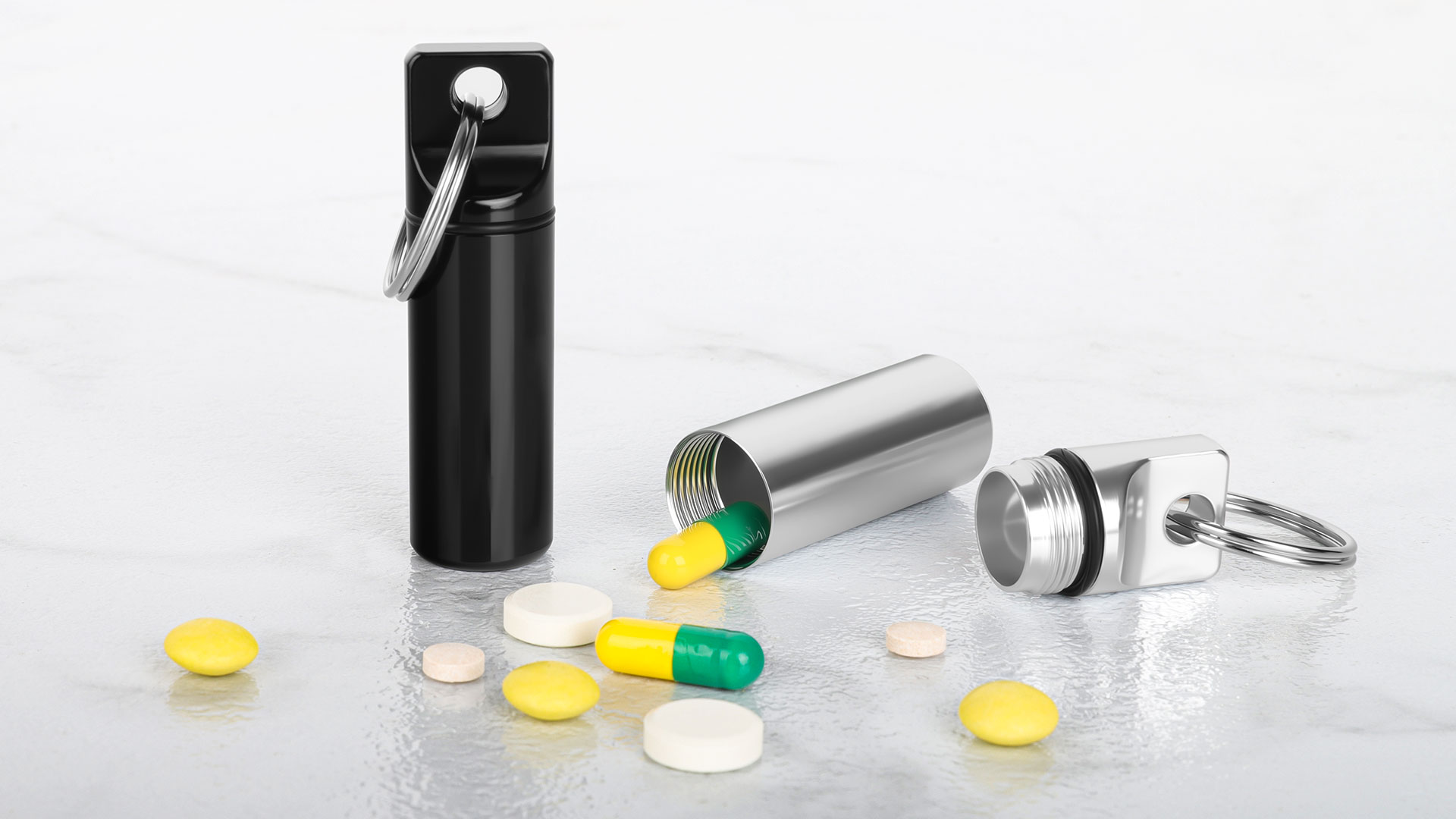 Amazon.com: 2 Pack Small Pocket Pill Box Keychain, Portable Mini